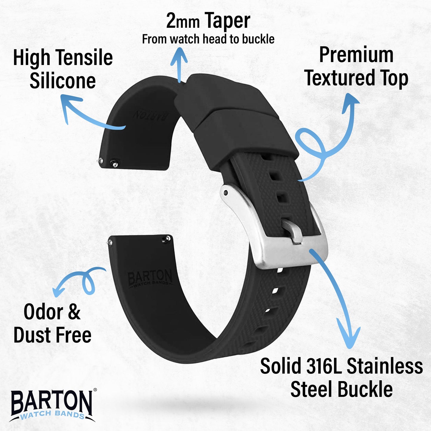 Black Elite Silicone Watch Band