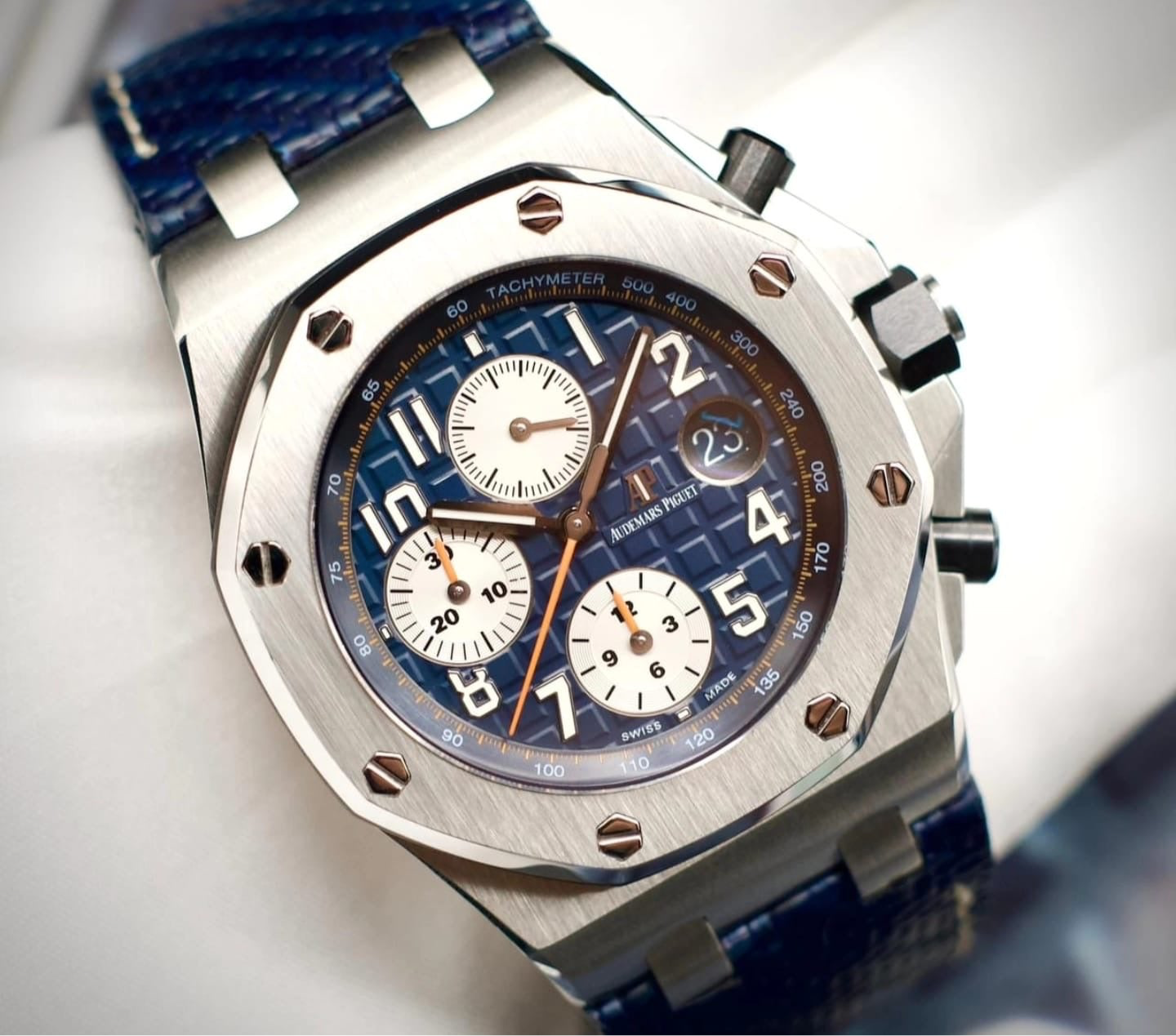 AP Bands 100% Genuine Blue Carbon Fiber Strap For Audemars Piguet Royal Oak Offshore 42mm 26470