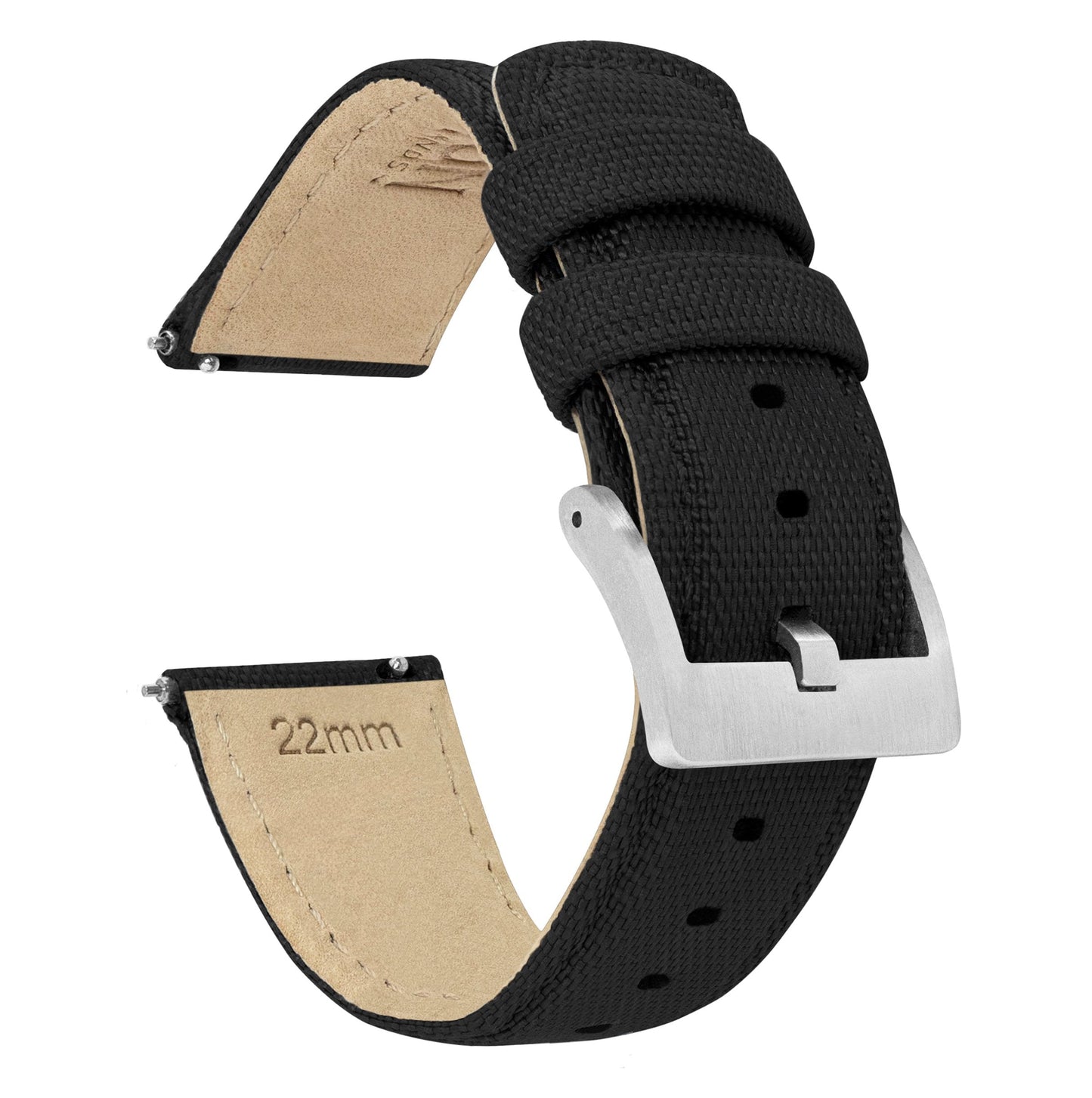 Black Sailcloth Quick Release Watch Band