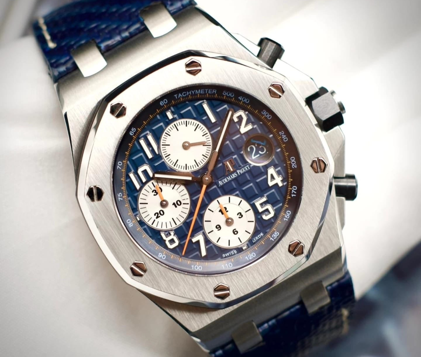 AP Bands 100% Genuine Blue Carbon Fiber Strap For Audemars Piguet Royal Oak Offshore 42mm 26470