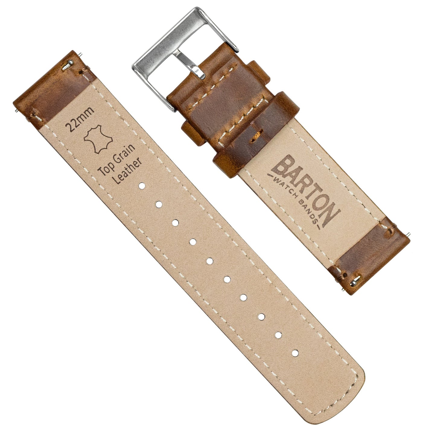 Weathered Brown Leather Watch Band