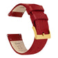 Crimson Red Leather Red Stitching Watch Band