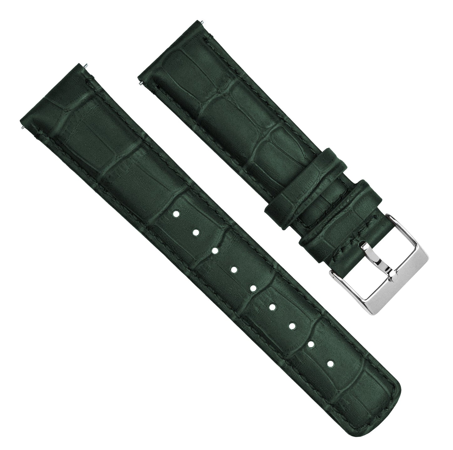 Forest Green Alligator Grain Leather Watch Band