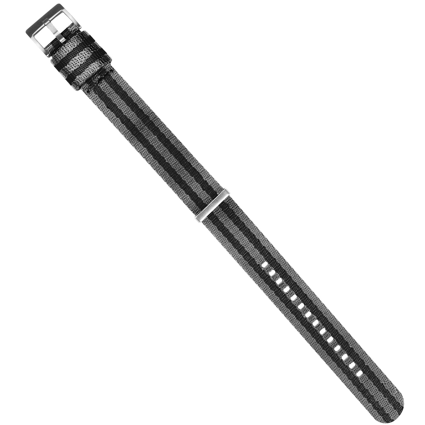 Grey With Black Stripes Elite Nylon NATO® Style Watch Band (18mm, 24mm SALE)