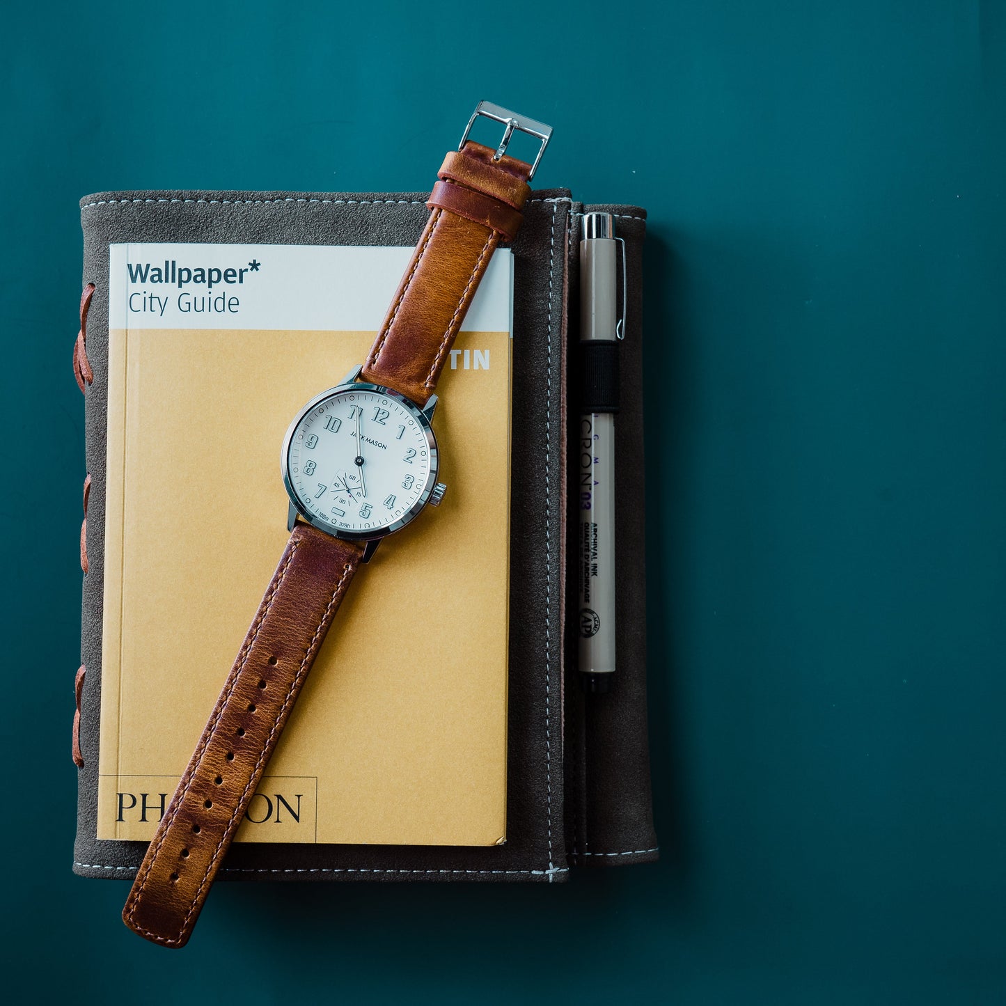 Weathered Brown Leather Watch Band