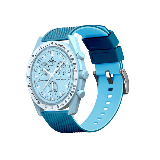 Omega Moonswatch Elite Silicone Flatwater Blue Watch Band