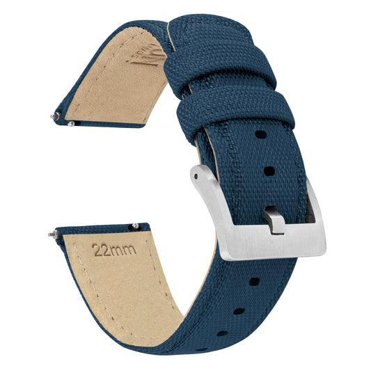 Navy Blue Sailcloth Quick Release Watch Band