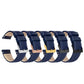 Navy Blue Leather Linen Stitching Watch Band