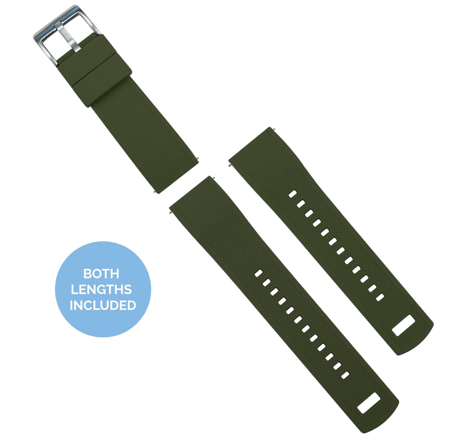 Omega Moonswatch Elite Silicone Army Green Top Black Bottom Watch Band