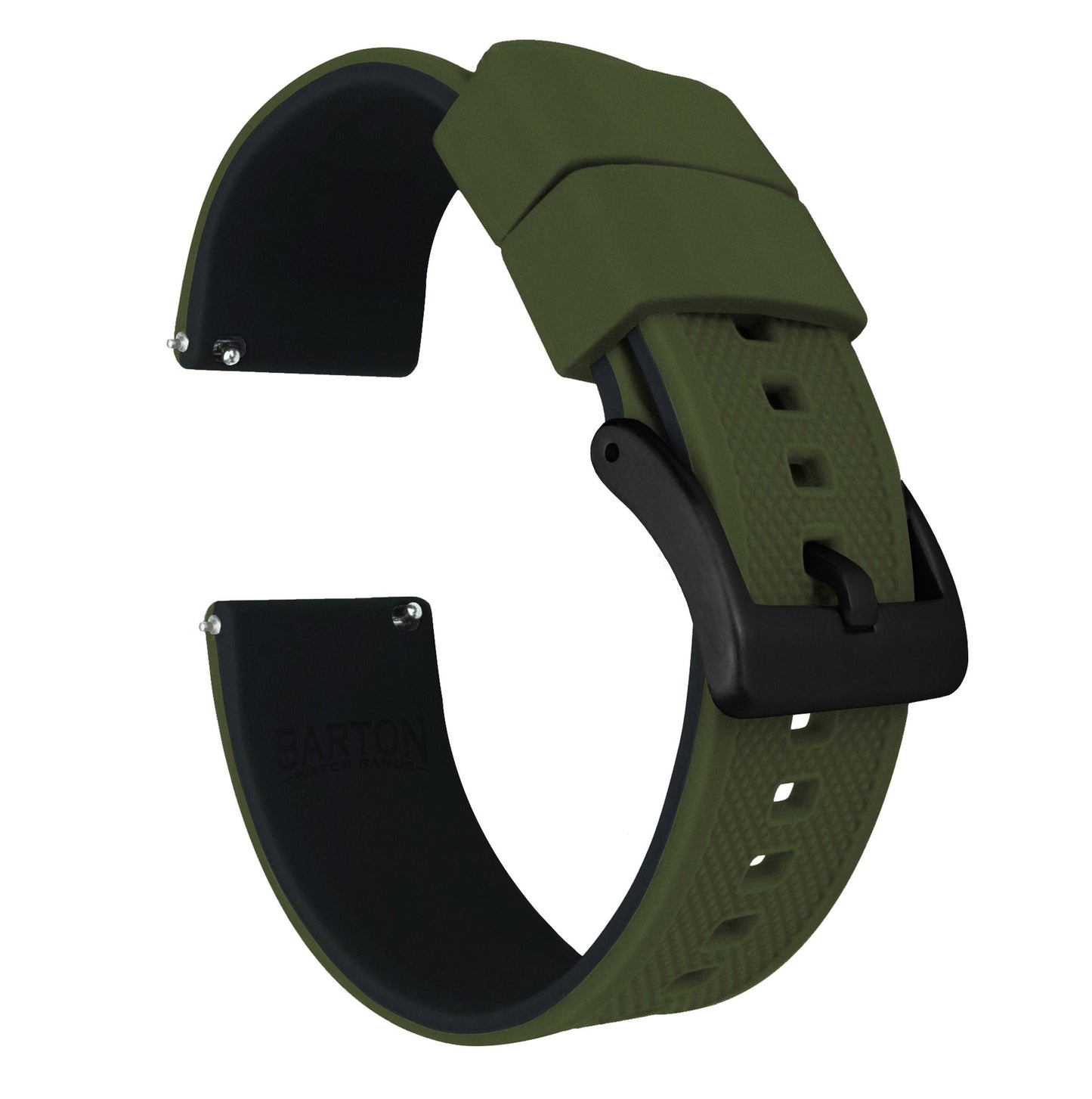 Omega Moonswatch Elite Silicone Army Green Top Black Bottom Watch Band