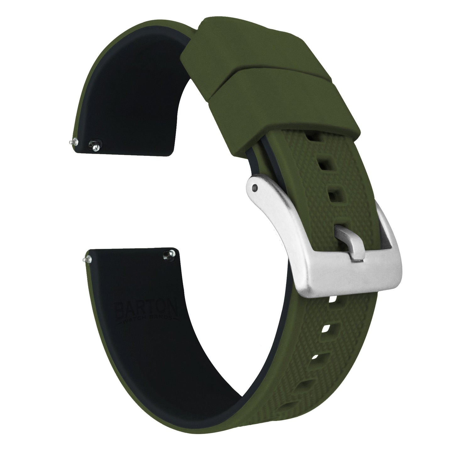 Omega Moonswatch Elite Silicone Army Green Top Black Bottom Watch Band