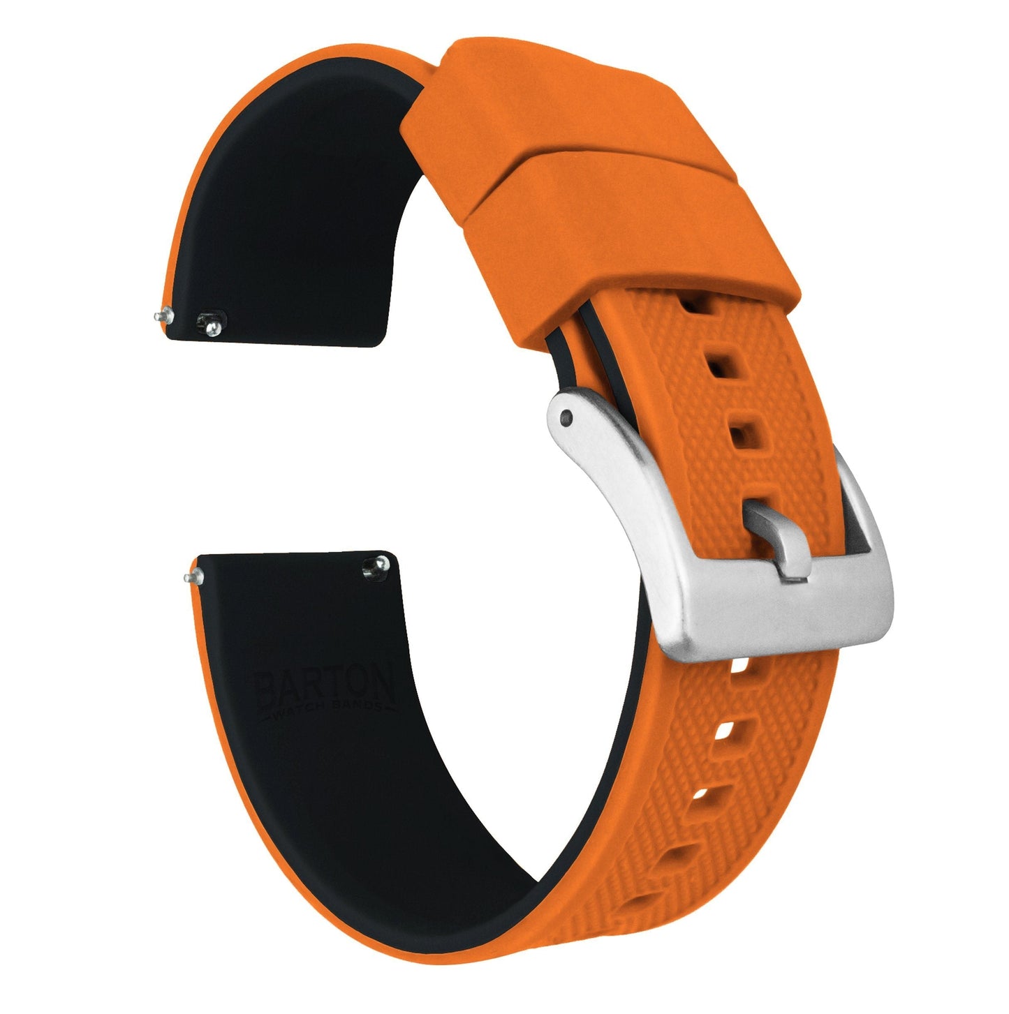 Omega Moonswatch Elite Silicone Pumpkin Orange Top Black Bottom Watch Band