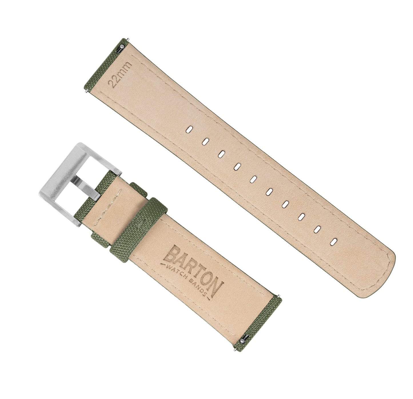 Army Green Sailcloth Quick Release Watch Band