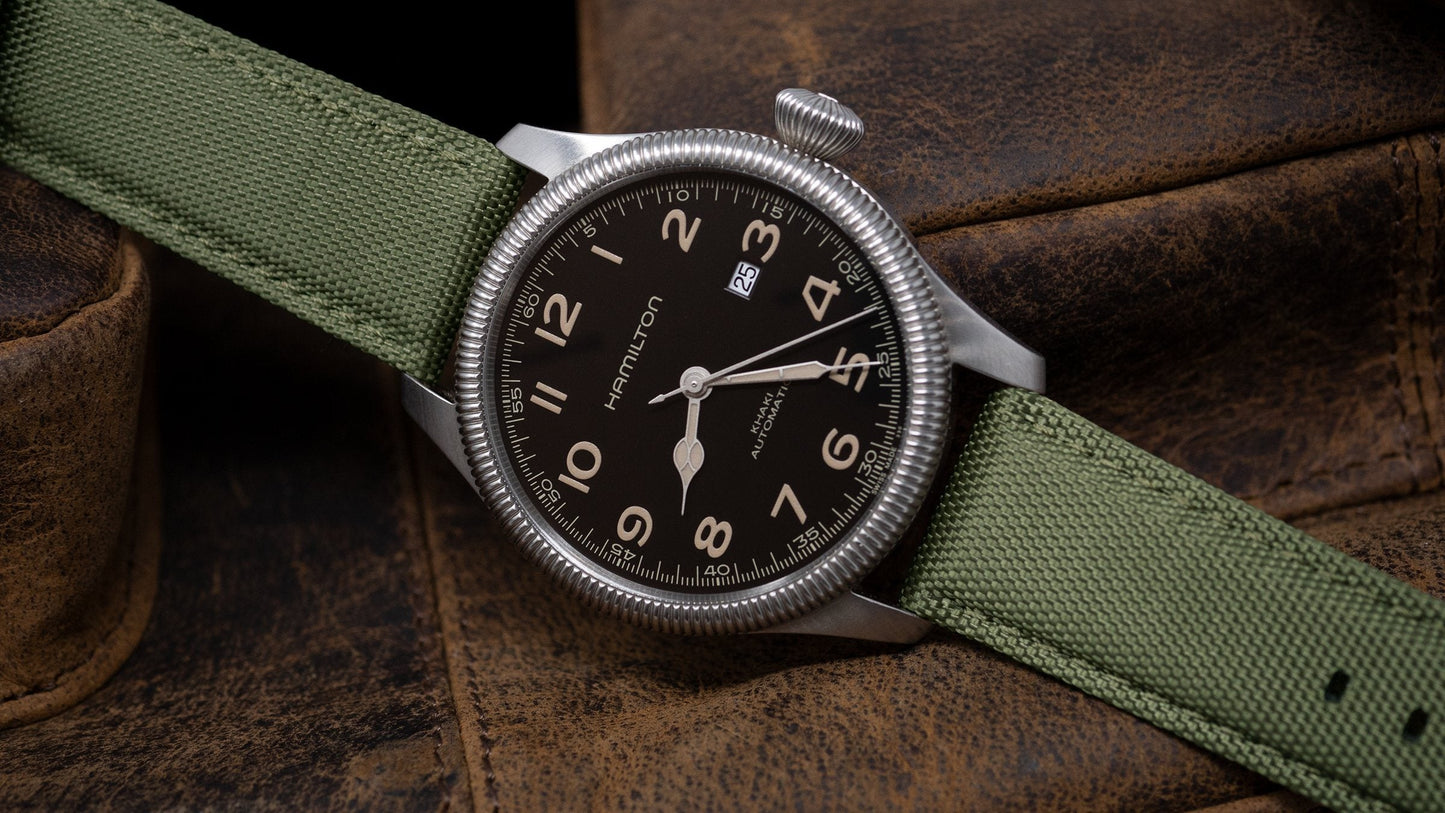 Army Green Sailcloth Quick Release Watch Band