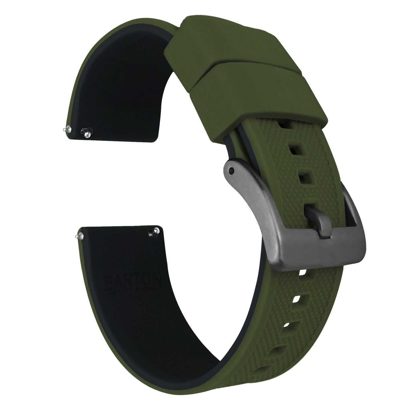 Army Green Top Black Bottom Elite Silicone Watch Band