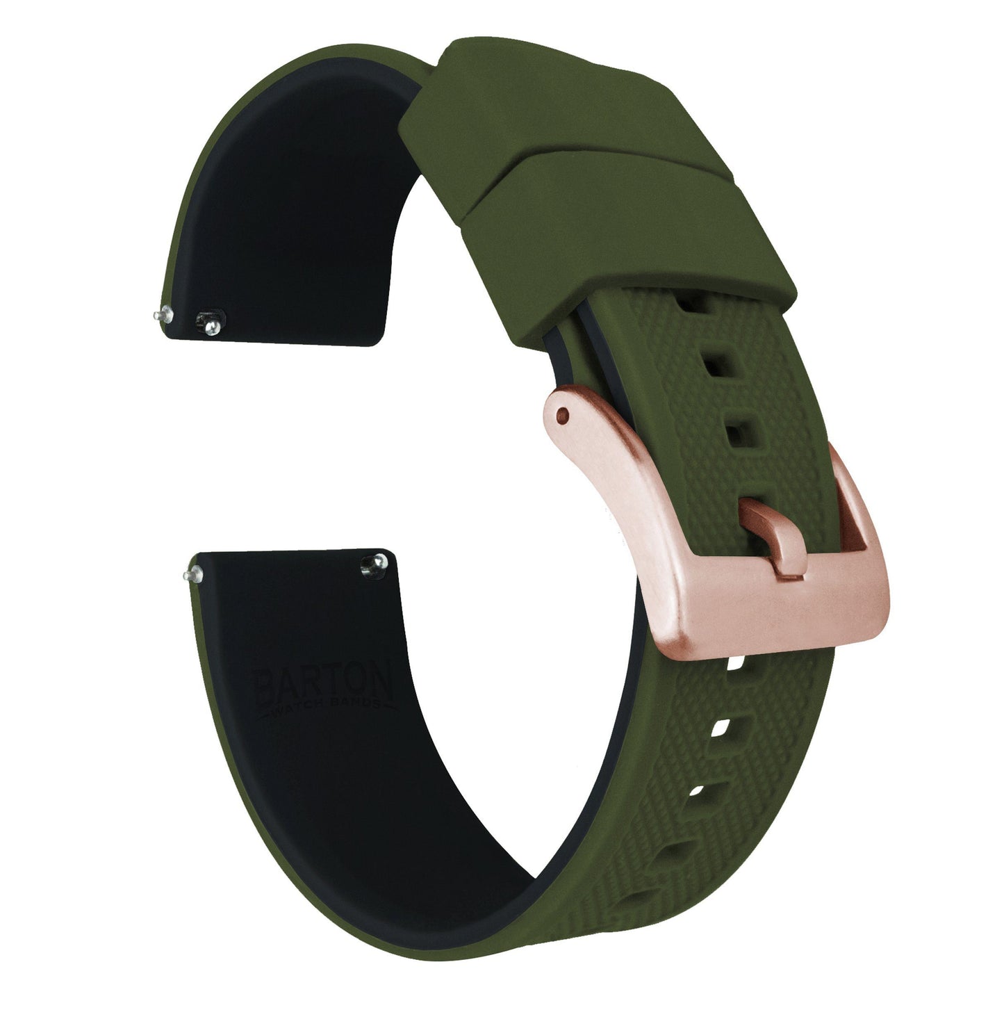 Army Green Top Black Bottom Elite Silicone Watch Band