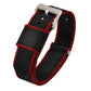 Black Red Nylon NATO® Style Watch Band (20mm, 22mm SALE)