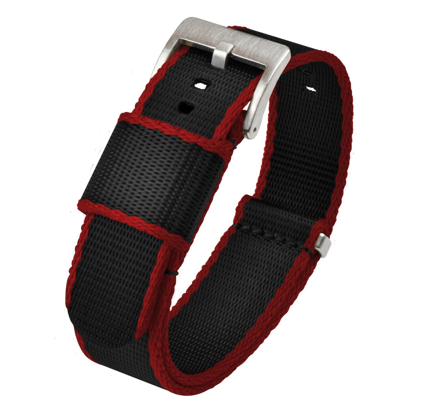 Black Red Nylon NATO® Style Watch Band (20mm, 22mm SALE)