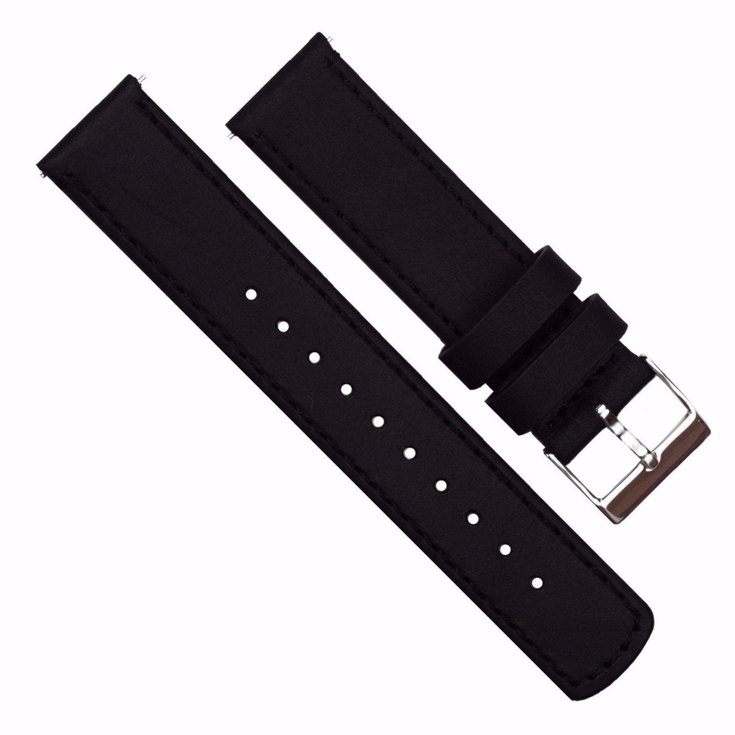 Black Leather Quick Release Watch Band