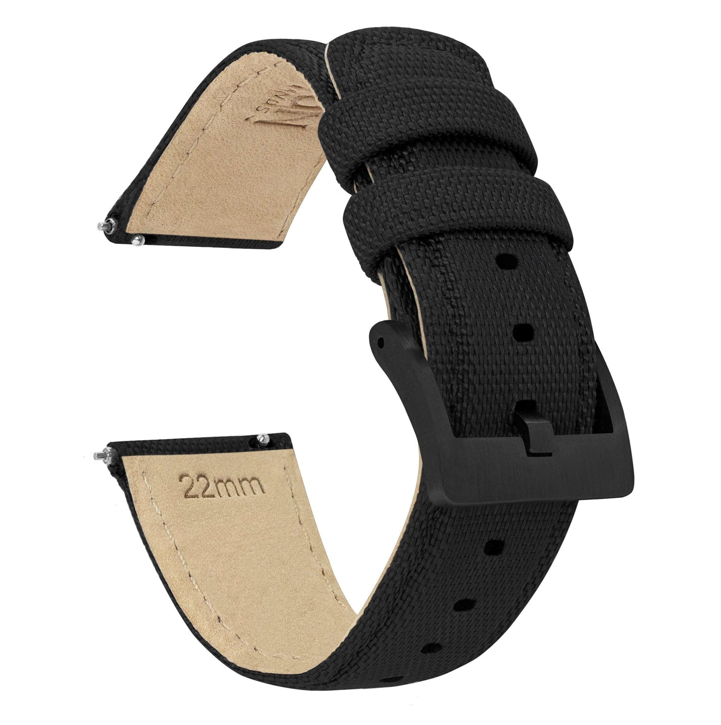 Black Sailcloth Quick Release Watch Band