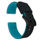 Black Top Aqua Blue Bottom Elite Silicone Watch Band