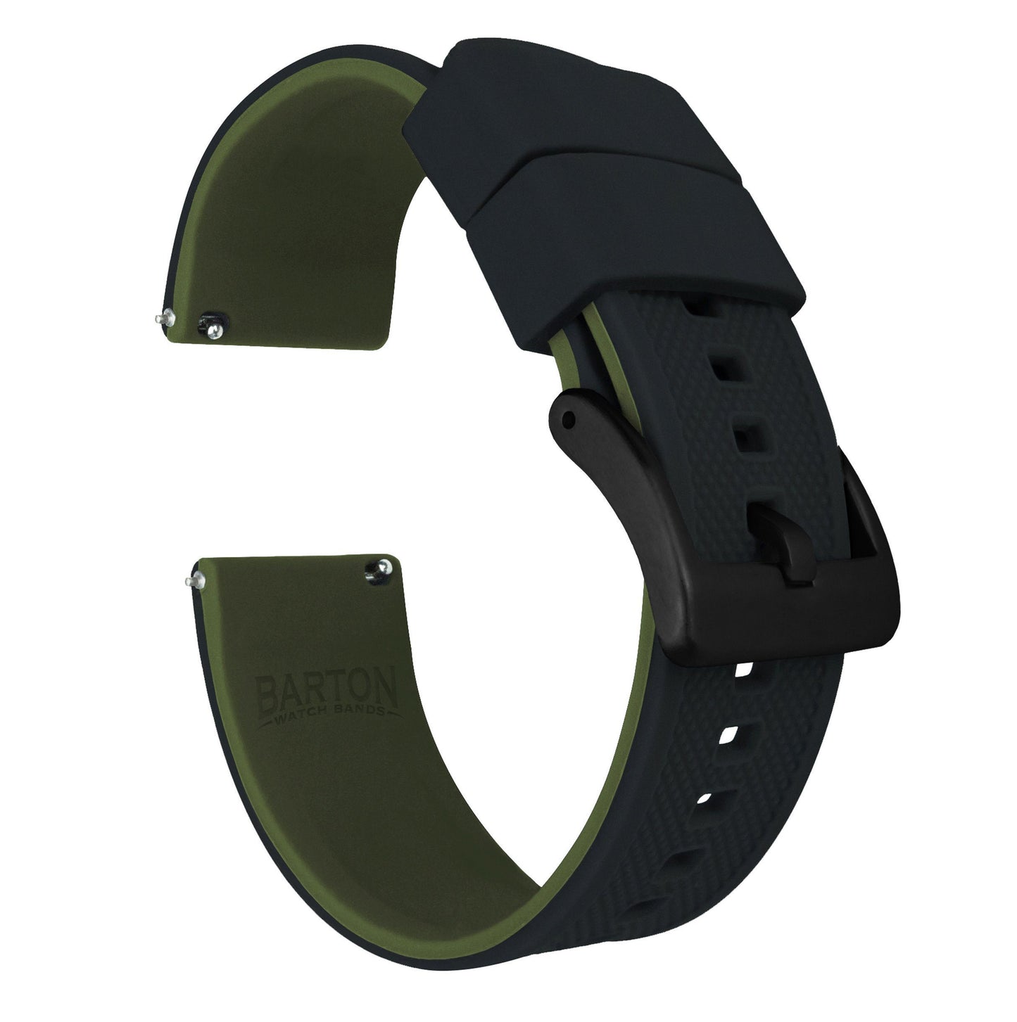 Black Top Army Green Bottom Elite Silicone Watch Band