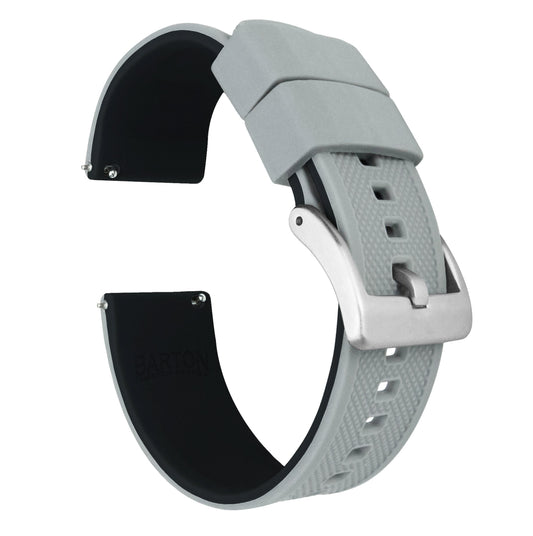 Cool Grey Top Black Bottom Elite Silicone Watch Band