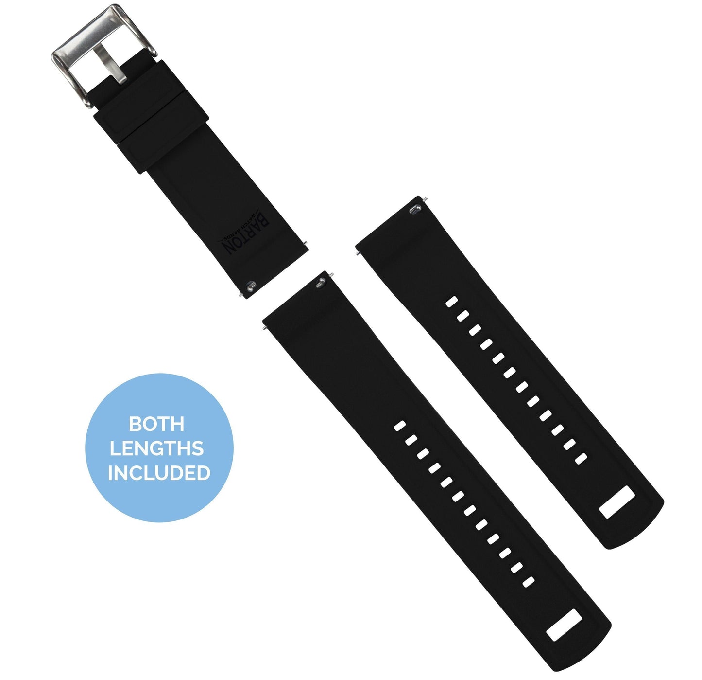 Cool Grey Top Black Bottom Elite Silicone Watch Band