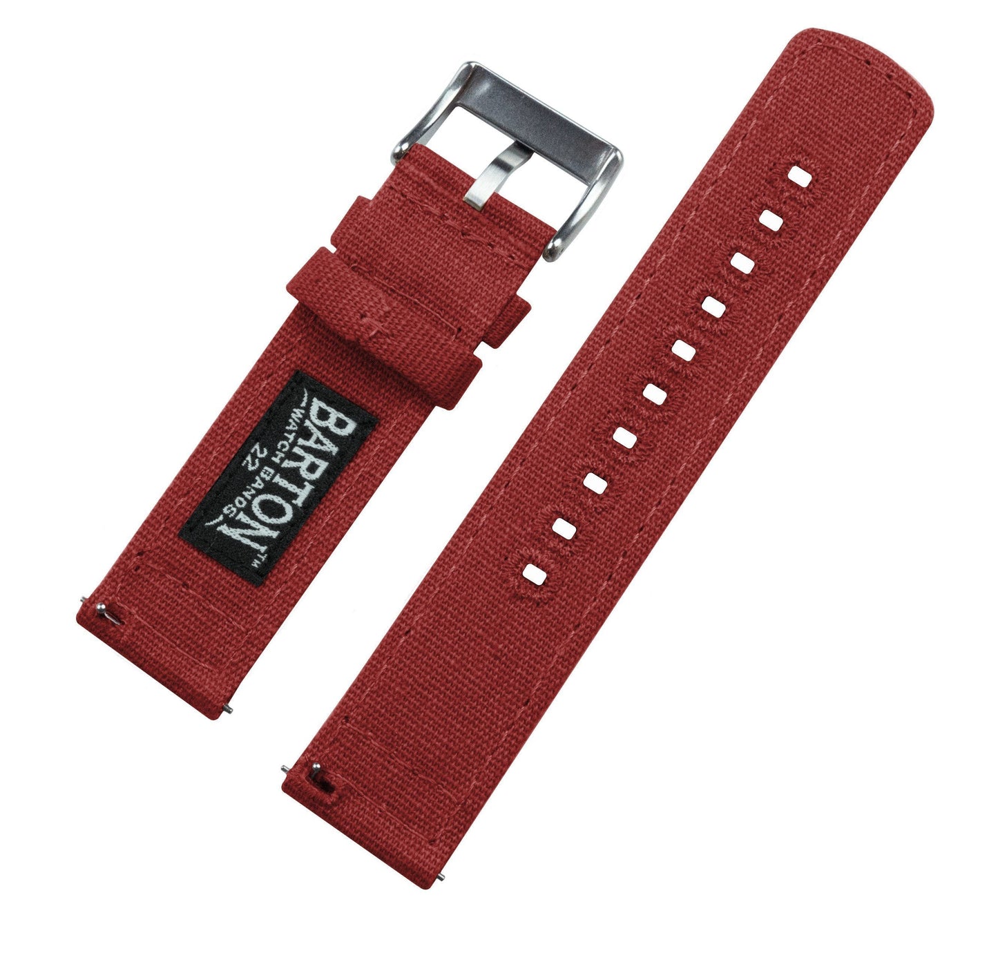 Crimson Red Premium Canvas Watch Band