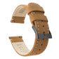 Gingerbread Leather White Stitching Quick Release Watch Band