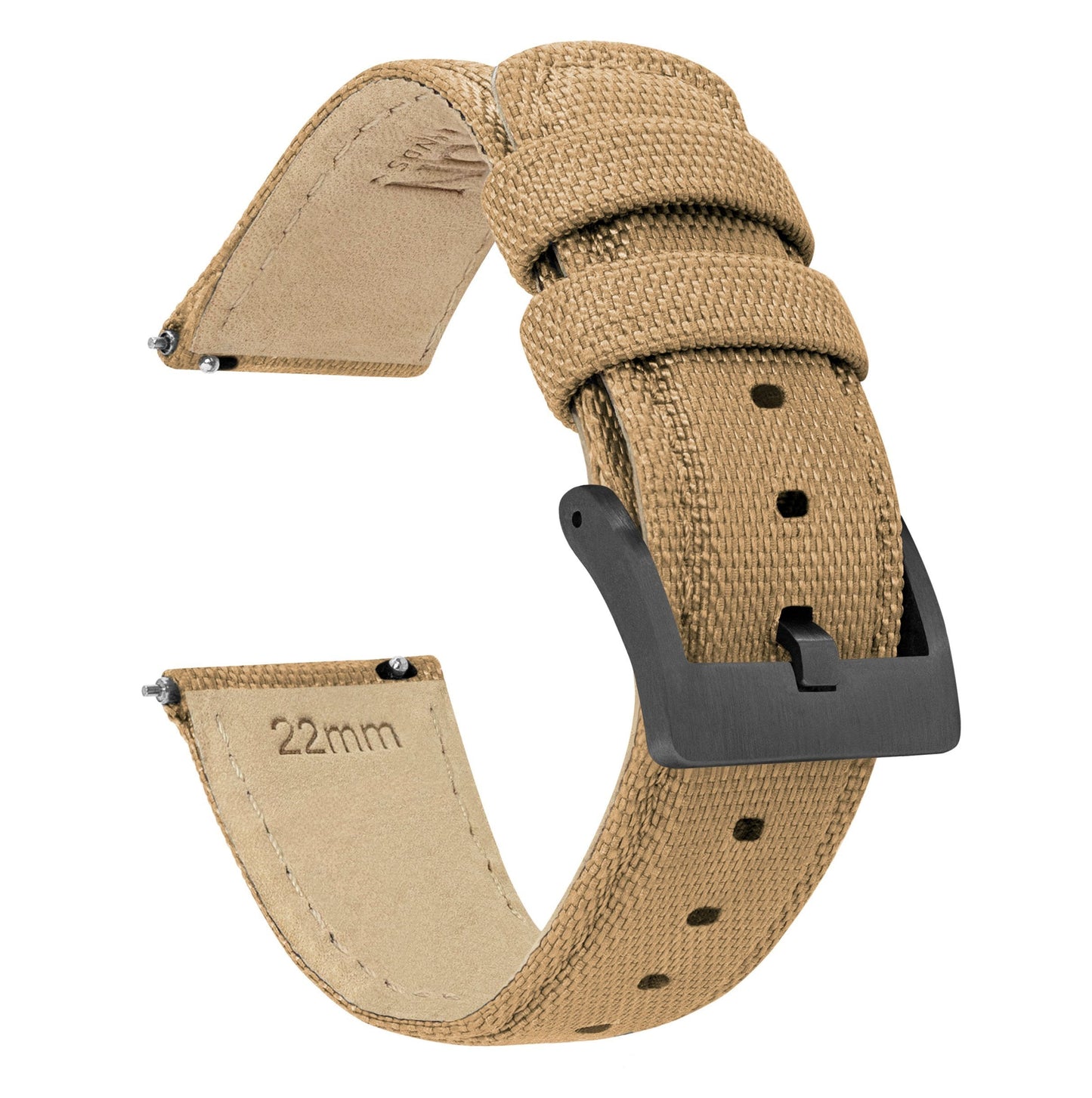 Khaki Tan Sailcloth Quick Release Watch Band