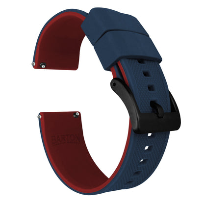 Navy Blue Top Crimson Red Bottom Elite Silicone Watch Band