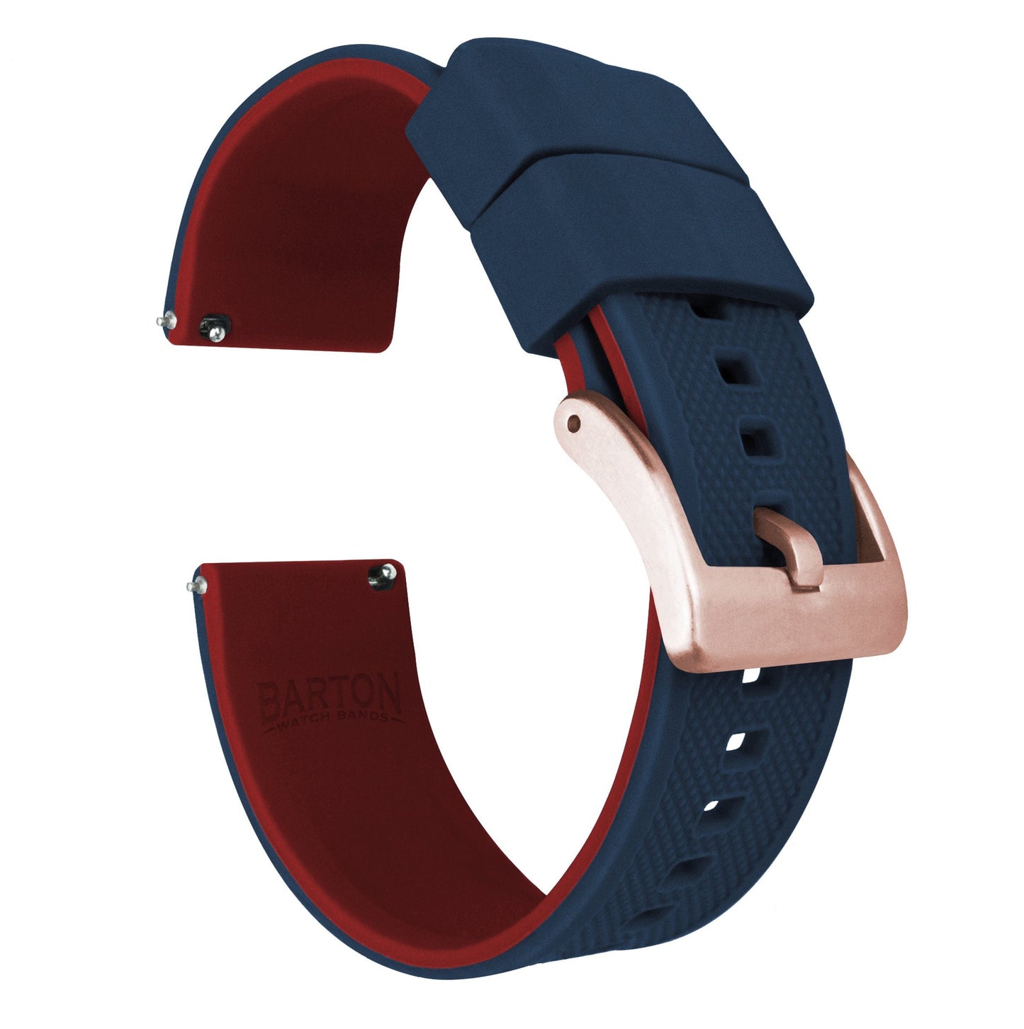 Navy Blue Top Crimson Red Bottom Elite Silicone Watch Band