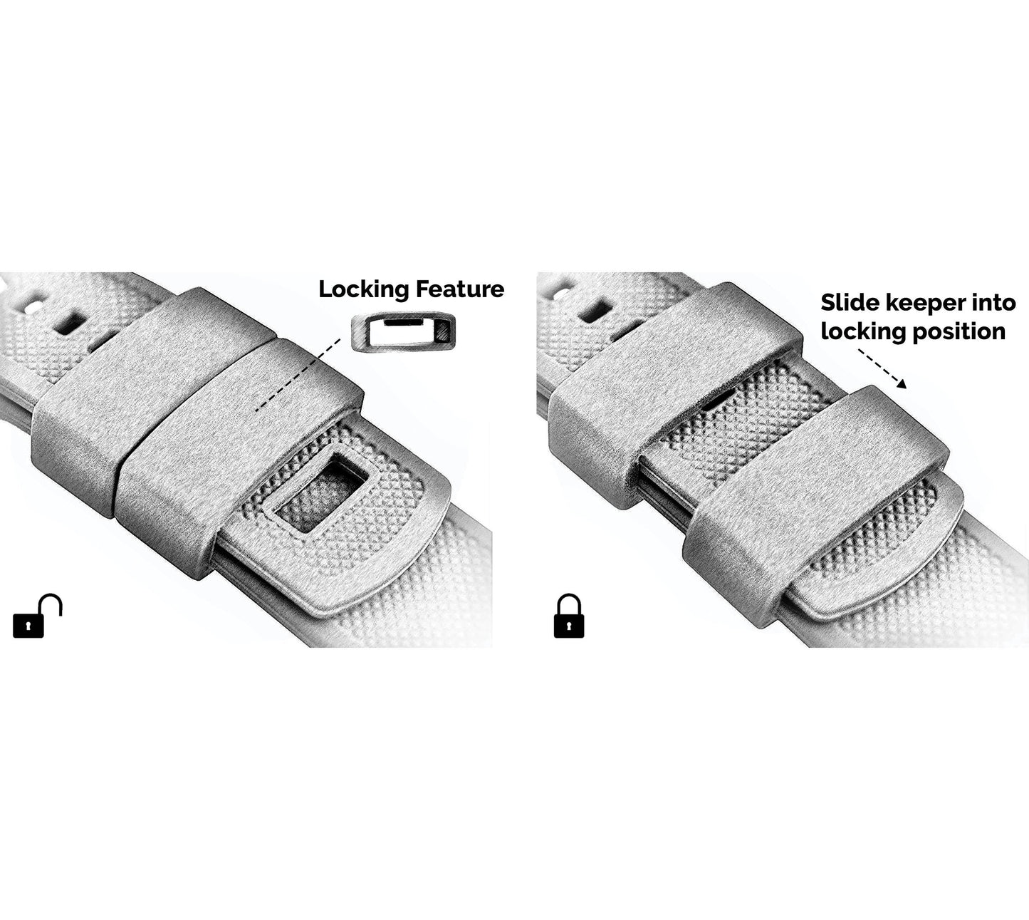 White Top Black Bottom Elite Silicone Watch Band