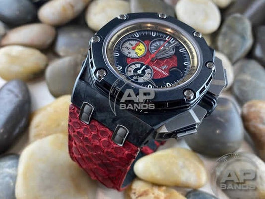 Pitone Red Python Strap For Audemars Piguet Royal Oak Offshore 44mm Chronograph 26400