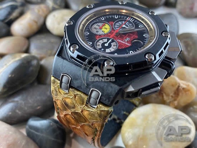 Pitone Tropical Python Leather Strap For Audemars Piguet Royal Oak Offshore 44mm Chronograph 26400